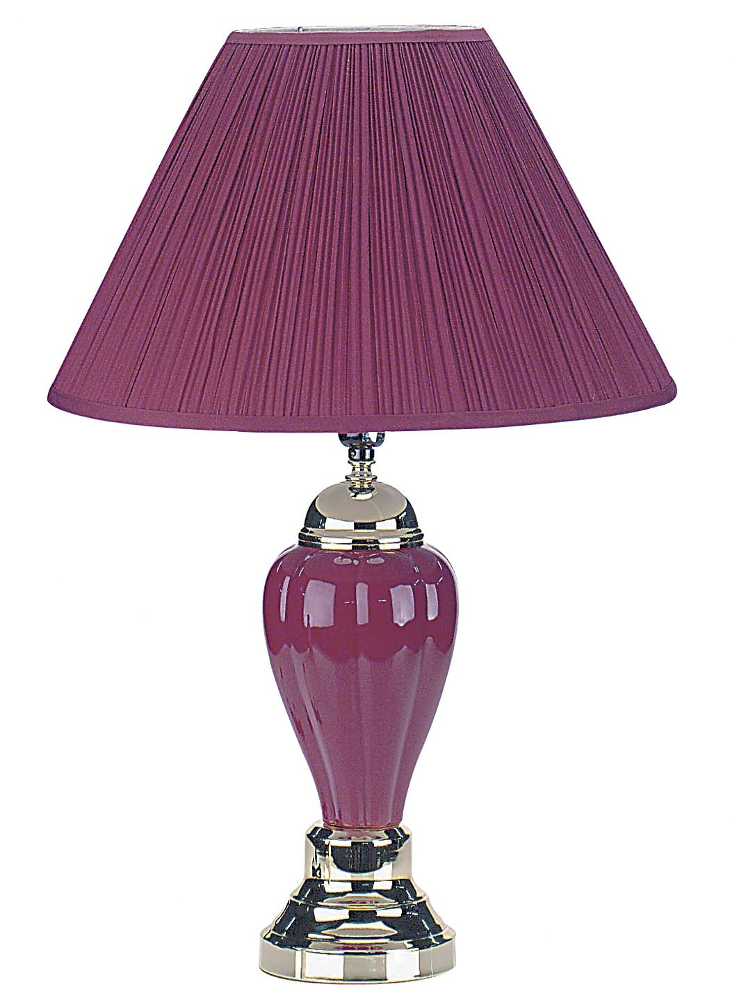 ORE International 6117BG Ceramic Table Lamp 27-Inch 60-Watt Burgundy