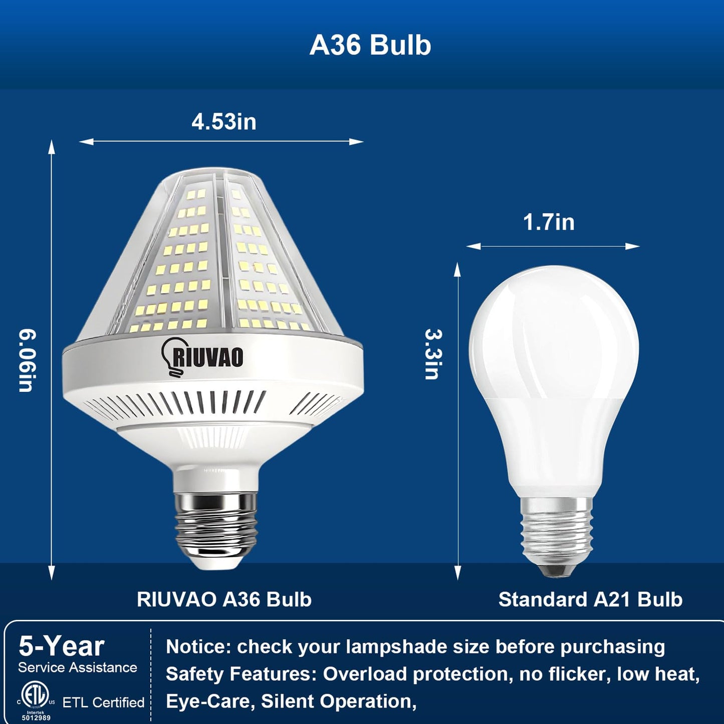 700W Equivalent Led Corn Light Bulb  10500 Lumen E26/E39 Light Bulbs 70W 5000K Daylight White  Ind.-Grade 2-Pack Large Area Lighting For Indoor/Outdoor Garage  Warehouse  Yard  Commercial Spaces