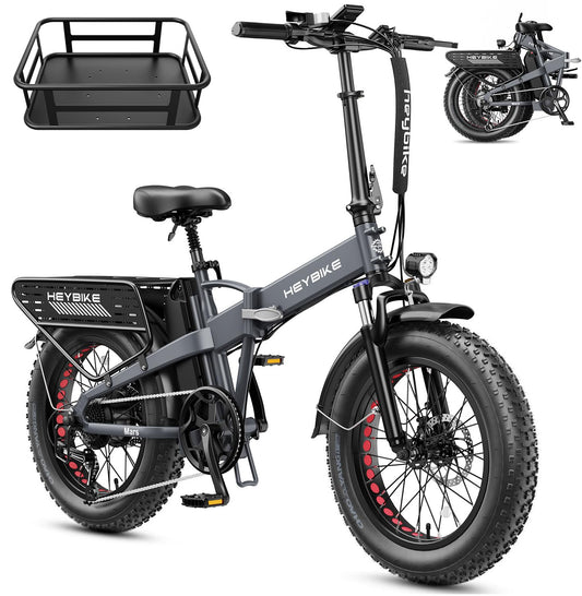 Heybike Mars 2.0 Foldable Electric Bike 32MPH, UL2849 Certified, 1800W Peak Motor Ebike with 100N.M Torque, 70+Miles Long Range with 624WH Removable Battery, 20*4'' Fat Tire for Snow, Full Suspension