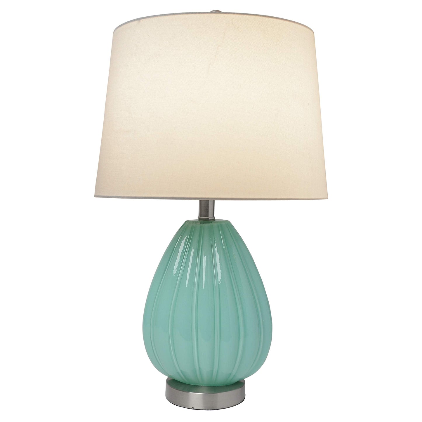 Elegant Designs LT3320-SEA Table Lamp, Fabric Shade, Seafoam Color, Glass Material
