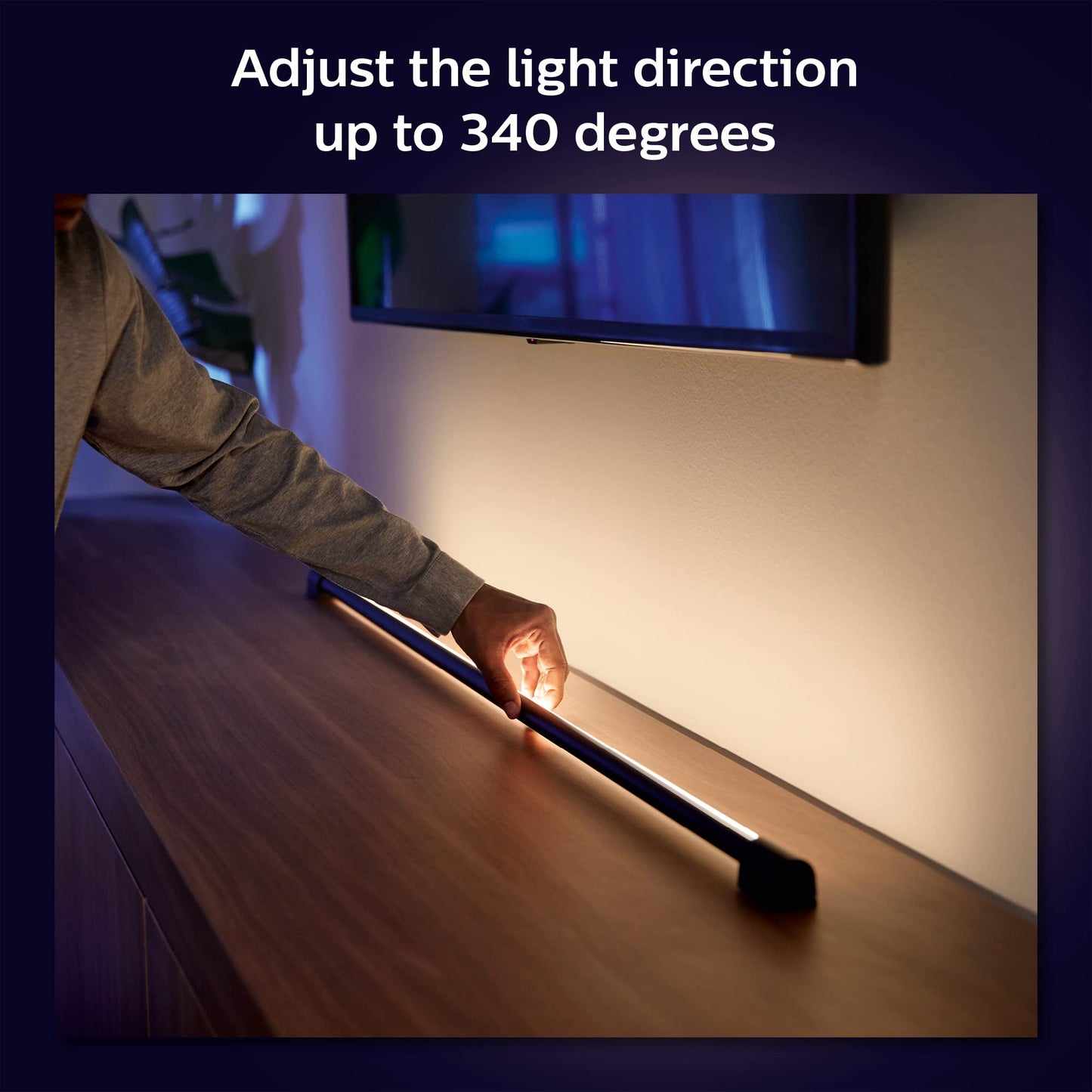 Philips Hue Play Gradient Light Tube, White, Compact, Model 573717, Synthetic Polymer