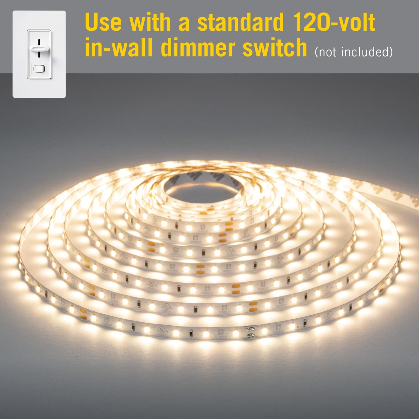 Armacost Lighting LED Tape Light Kit, 4000K Dimmable, 16.4 ft, White, Model 425502