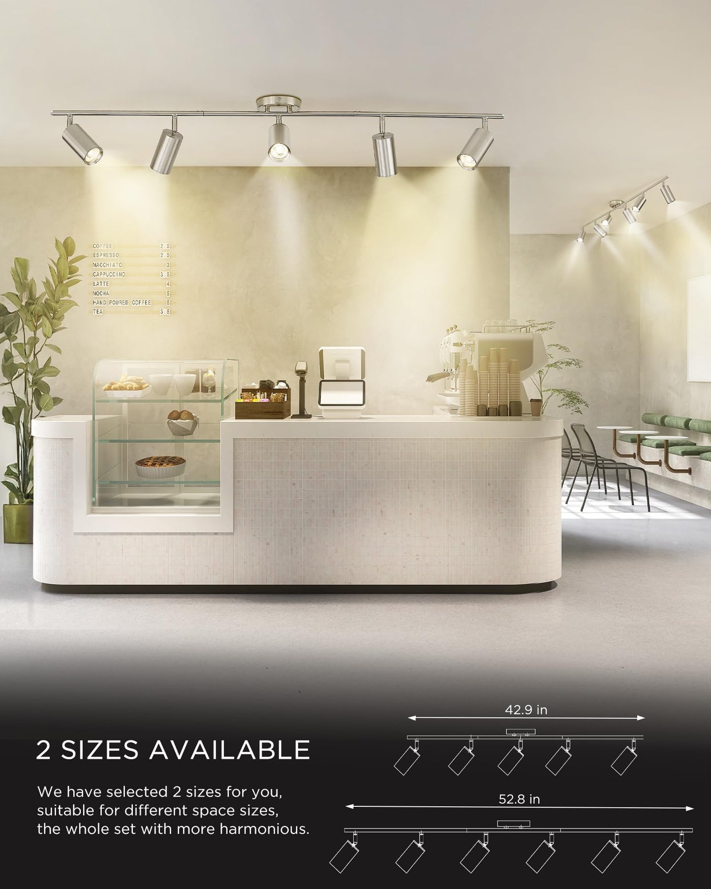 Femila Track Lighting Fixtures Ceiling  43 Kitchen Track Lighting  3000K Led Bulbs Included  350 Rotatable  4Fs84Tl-5 Bn