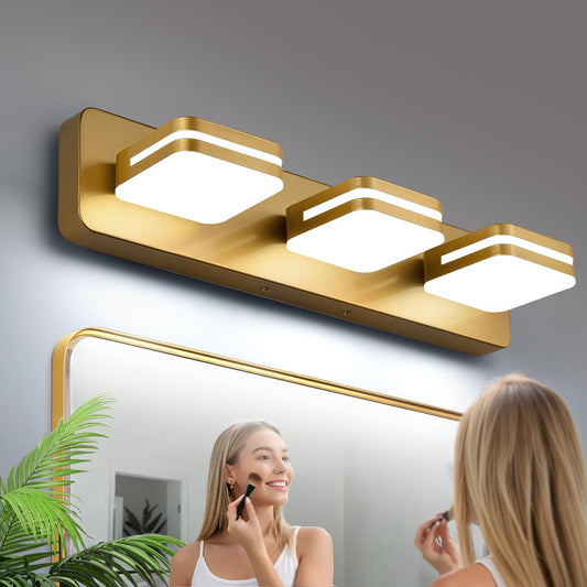 1300Lm Led Modern Bathroom Vanity Light Fixtures  360?Rotate Acrylic Gold Vanity Lights For Bathroom  Modern Wall Lighting Fixtures Over Mirror Kitchen Living Room (Natural White Light 5000K)