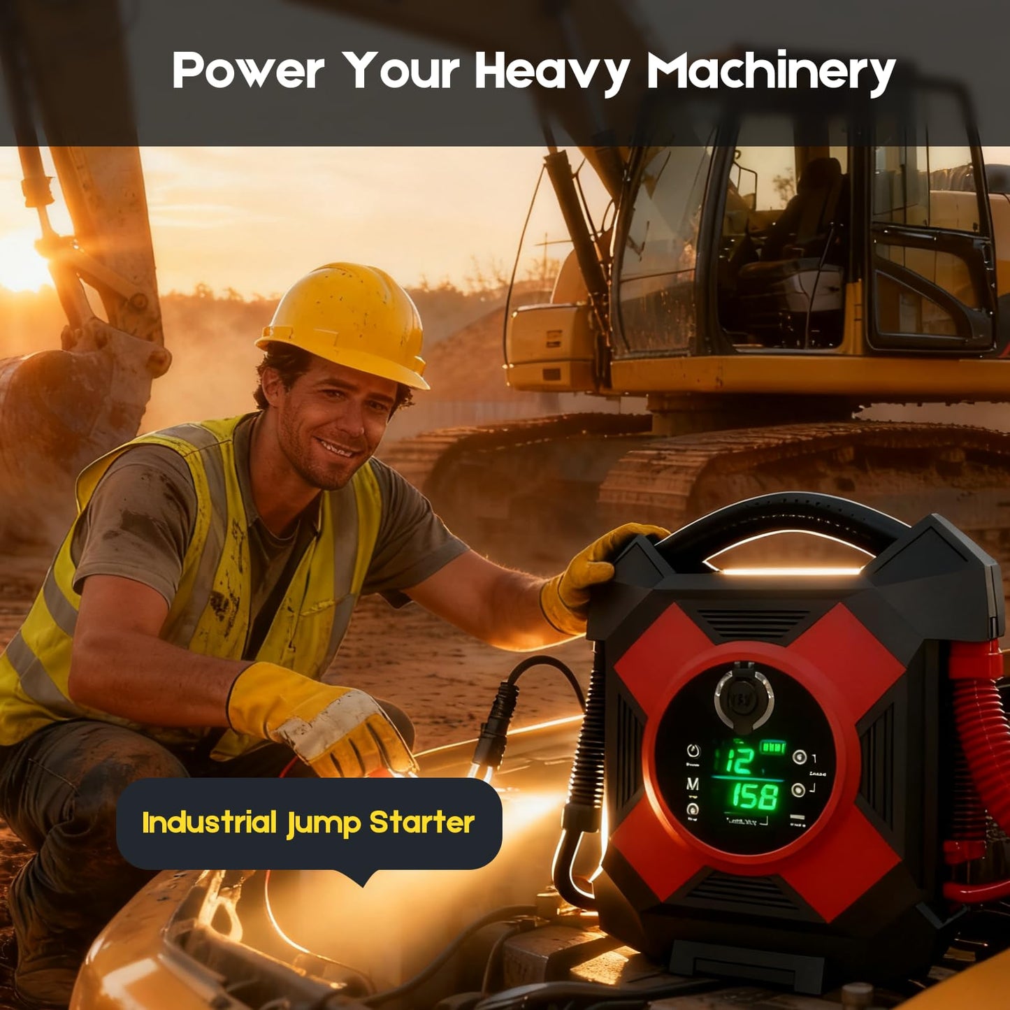 TAOOLP DM1264 Truck Jump Starter Heavy Duty: 30000A 12V Jump Starter Battery Pack for Semi and Diesel Truck Gasoline Diesel with 99L -Class 8 Heavy Duty, Can Be Active Under Extrem Conditions -40°F