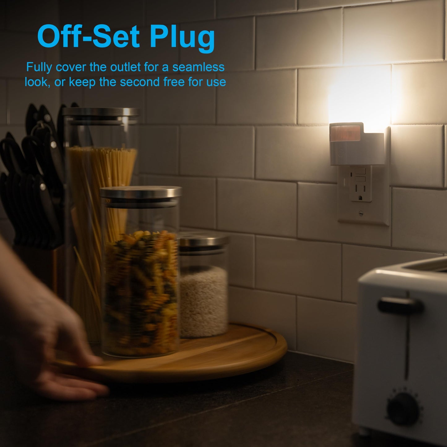 GE home electrical LED Motion Sensor Night Light, 40 Lumens, Plastic, 2 Pack, White, Model 46632