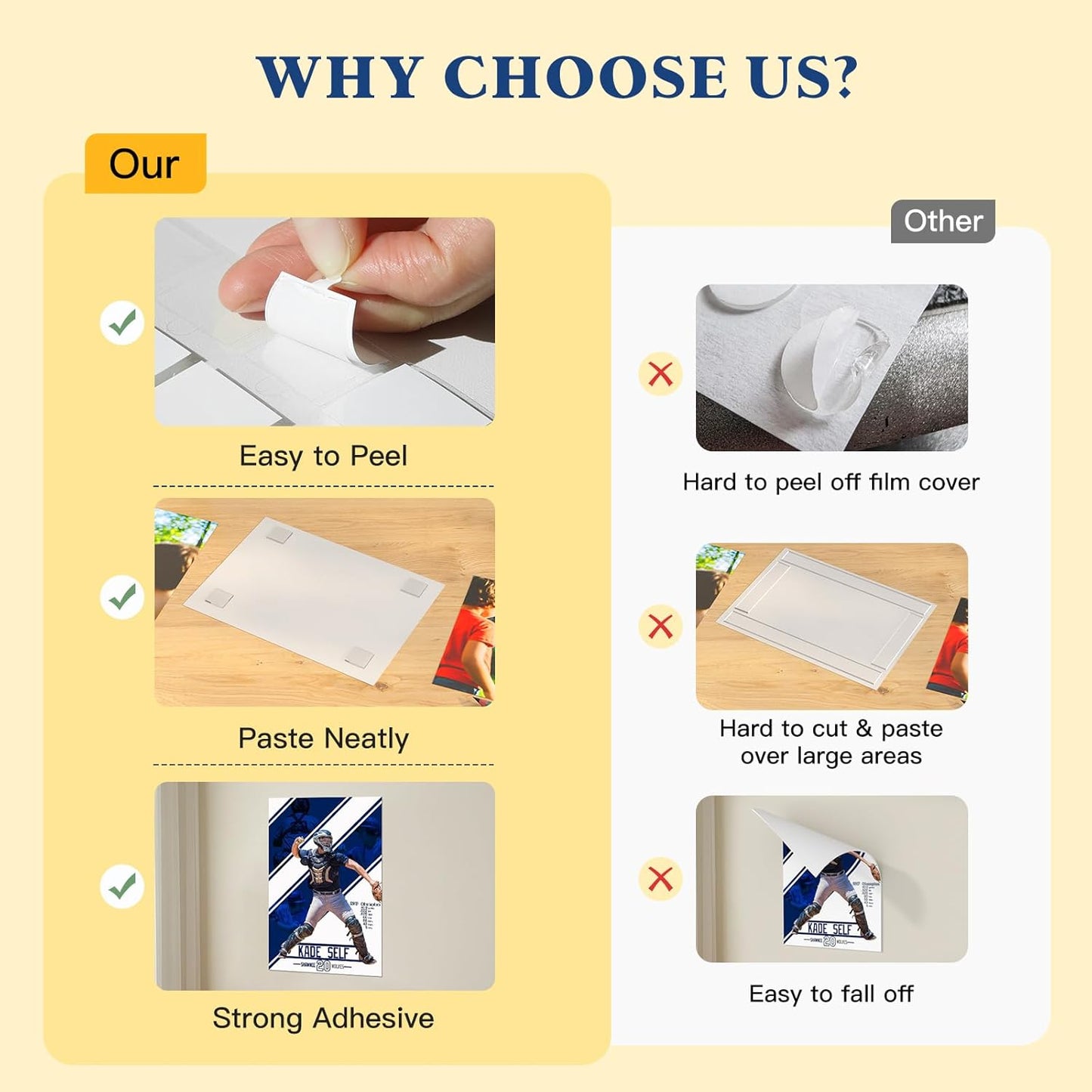 0.79" Double Sided Adhesive Dots, 75pcs Clear Mounting Putty No Residue, Easy to Peel Strong Sticky Tack for Wall Hanging, Crafts, Posters, Photos, DIY Projects