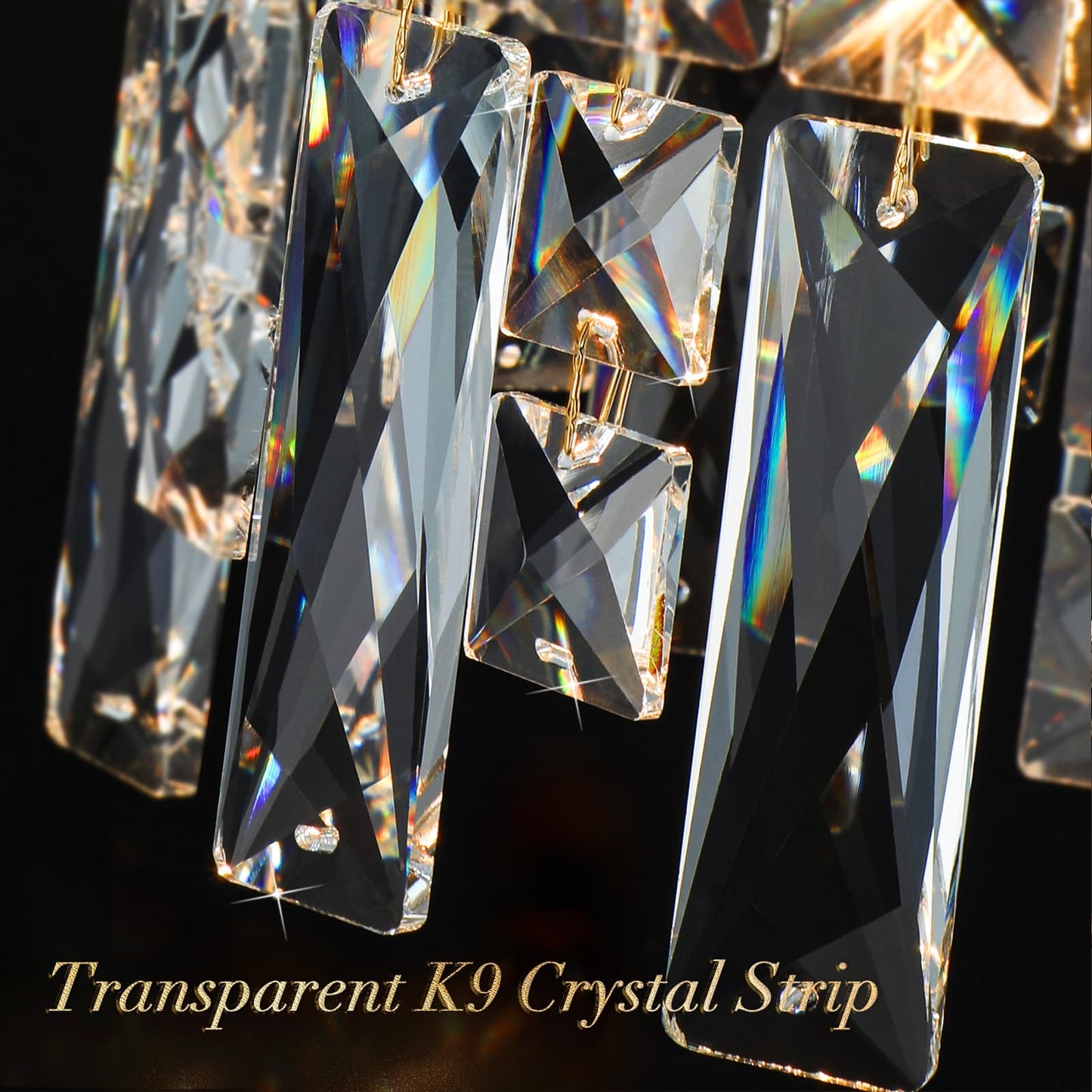 6 Light Gold Crystal Chandelier | Modern Crystal Chandeliers For Dining Room Light Fixture | stylish Ceiling Pendant Lighting For Living Room | Bedroom | Entryway | Foyer | Staircase | Barthroom