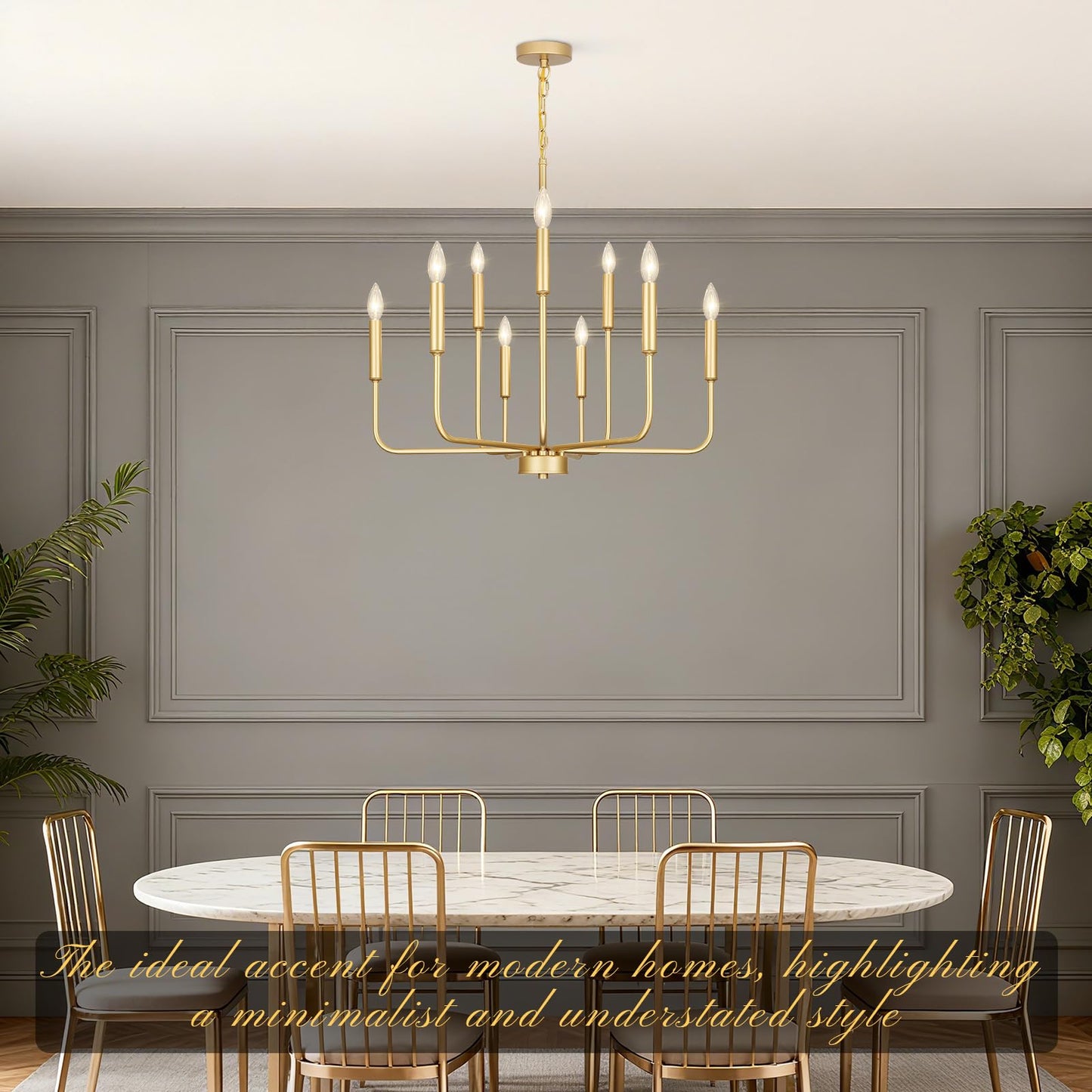 Gifarich Gold Chandeliers For Dining Room Light Fixture Over Table  Modern Farmhouse Chandeliers For Living Room 9-Lights Industrial Metal Candle Lighting Fixtures For Entryway Kitchen Island Foyer