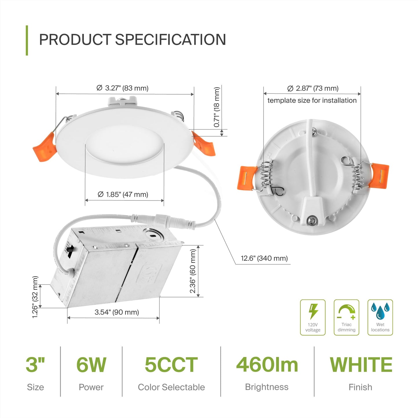 Asd 48 Pack 3 Inch Led Recessed Light 6W  5 Cct 2700K-5000K Cri90+  Ic Rated Ultra Thin Dimmable Ceiling Lights With J Box  Canless Wafer Downlight  Round Slim Panel Lighting  Ul Energy Star  White