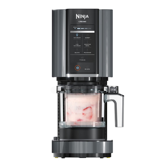 Ninja CREAMi, Ice Cream Maker, Ice Cream, Gelato, Sorbet,Milkshakes, Mix-ins, Smoothie Bowls & More, 7-in-1, Ice Cream Pints, Pint lid, Healthy Ice Cream, Compact, Perfect for Kids, Black, NC299AMZ