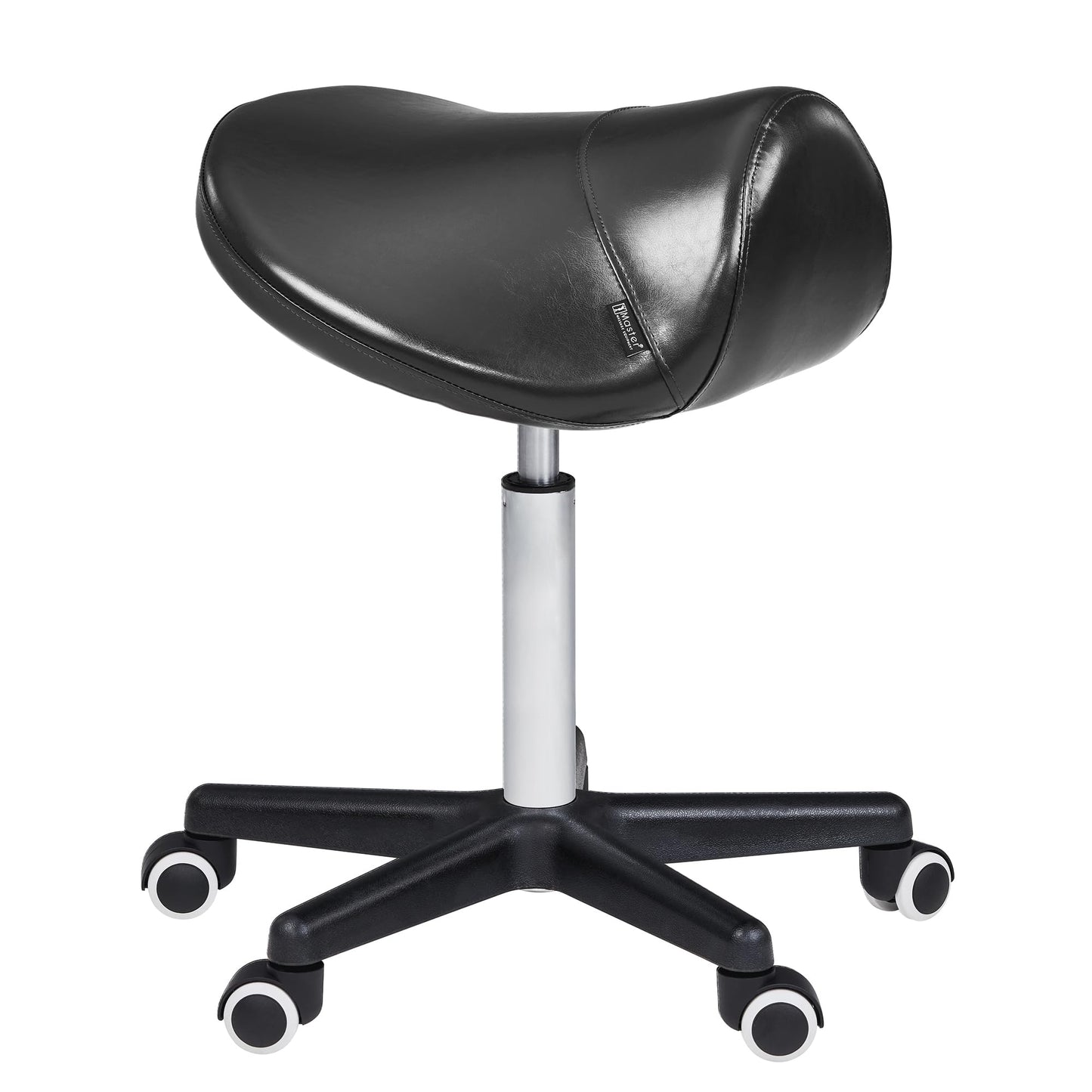 Master Massage Ergonomic Saddle Stool – Hydraulic Swivel Rolling Chair for Salon, Clinic, Tattoo, Dentist, Spa, Workshop, and Office – Black