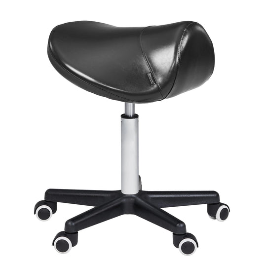 Master Massage Ergonomic Saddle Stool – Hydraulic Swivel Rolling Chair for Salon, Clinic, Tattoo, Dentist, Spa, Workshop, and Office – Black