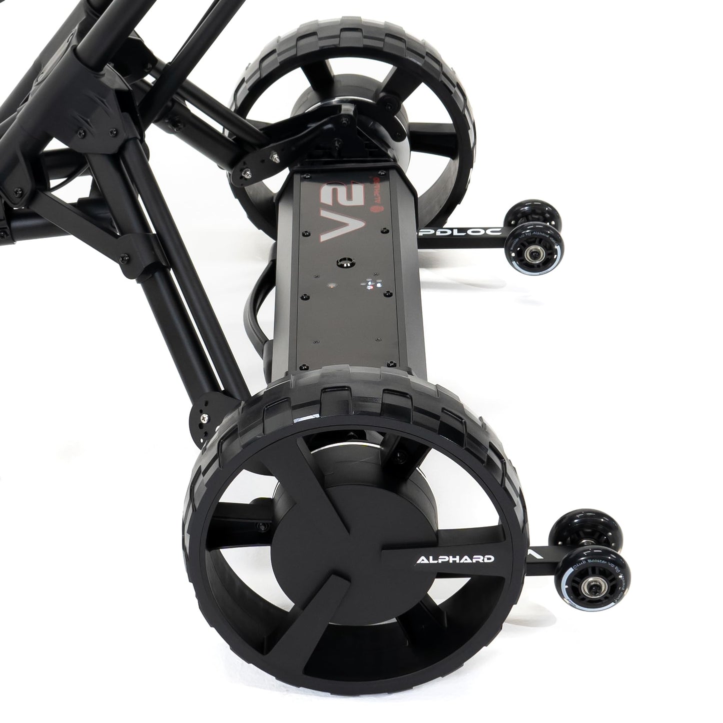 Alphard Club Booster V2Pro – Convert Your Push Cart into a Motorized, Electric Remote-Controlled Golf Caddie (Clic Gear 3-Wheel Carts) - New 2025 V2Pro with Permanently Attached Wheelie Bars