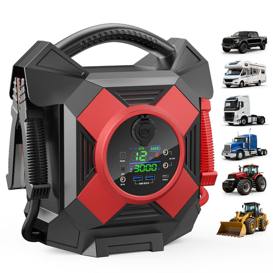 Primedura DM1264 Heavy Duty Truck Jump Starter, 30000A Peak 12V Lithium Battery Booster Pack for Semi Trucks,Starts All Gasoline Engines and Diesel Engines up to 50L in 1 Second at -40°F.