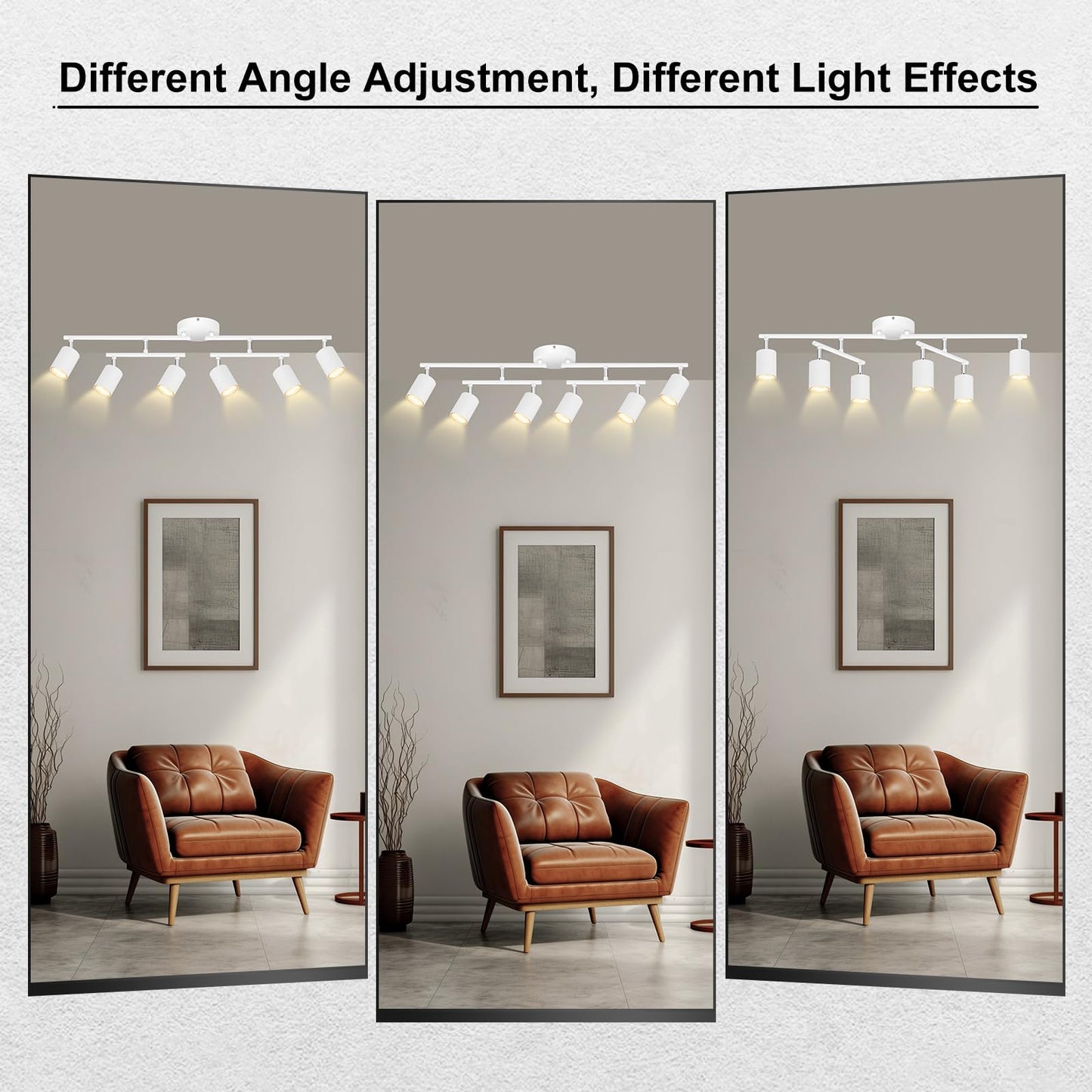 Auquee 6 Light Track Lighting Fixtures Ceiling  Matte White Kichen Track Lighting Fixtures With Rotatable Light Heads  Upgrade Light Poles  Modern Led Spot Lights For Kitchen/Hallway  No Gu10 Bulb