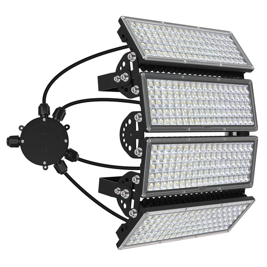 Kekeou 400W Stadium Lights Outdoor Led  56000Lm Flood Lights Outdoor  6500K Arena Light  Wider Lighting Angle Court Field Light Ip67 Waterproof For Parking Lot  Sports Court - Black