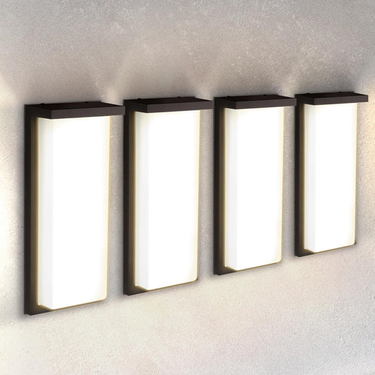 ASD 14 Inch LED Flush Mount Wall Light Fixture, 20W 1900LM, Dimmable, Waterproof, Black, 4 Pack, Model A-LWS23-14D20