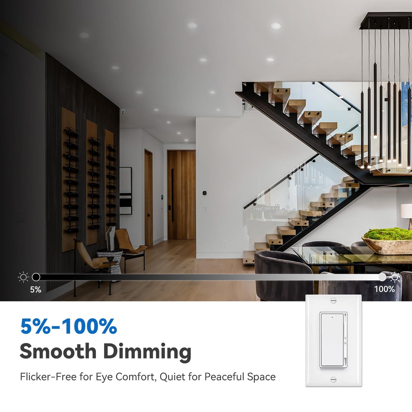 Cycevsun 3 Inch Recessed Led Lights  Switchable Night Light & Main Light  5 Color Temperatures 2700K-5000K  Dimmable Canless Downlight For Cozy Home Lighting  6W/2W  Etl  6 Pack