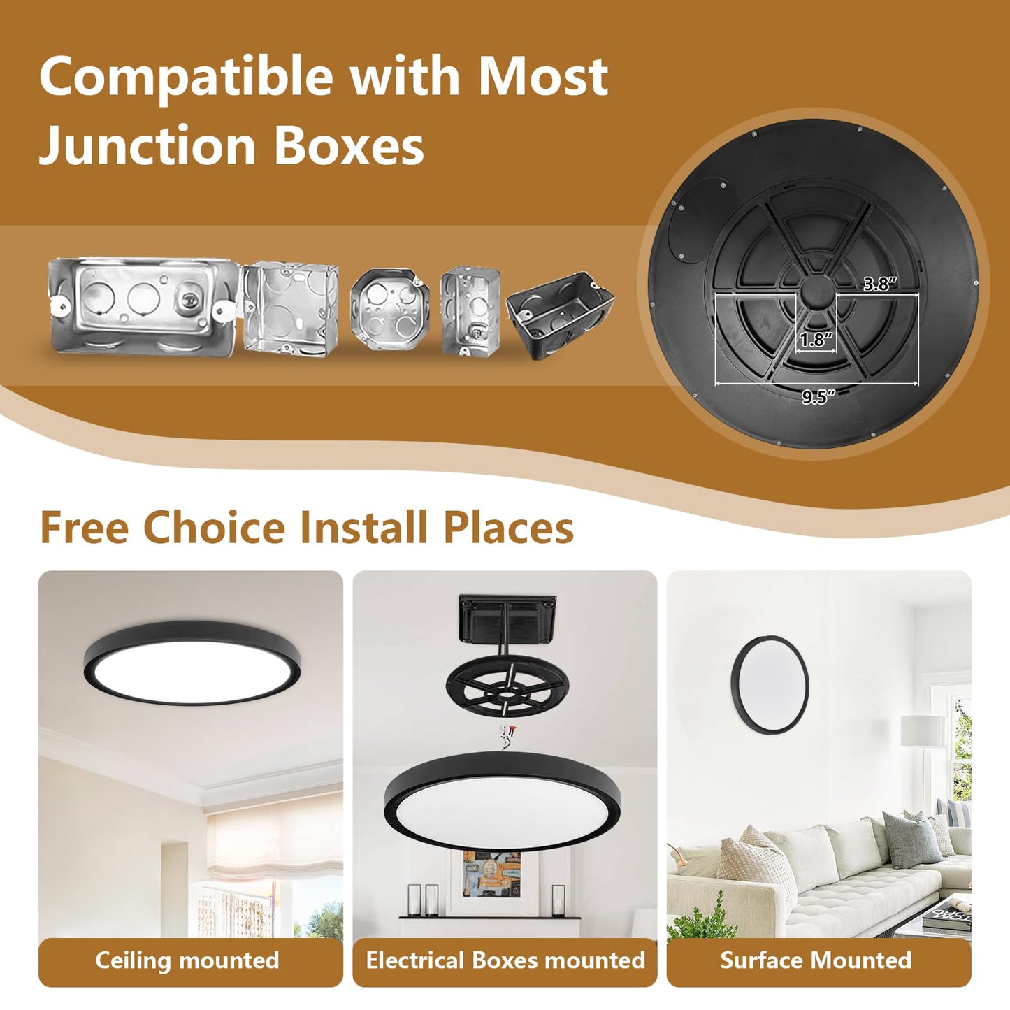 Tlz Tlz Lighting 15.8 Inch 6Pk Led Flush Mount Ceiling Light  32W  3480Lm  3000K/4000K/6000K Cct Selectable  Black Ultra-Slim Low Profile Round Flat Panel Light For Bedroom Kitchen Hallway
