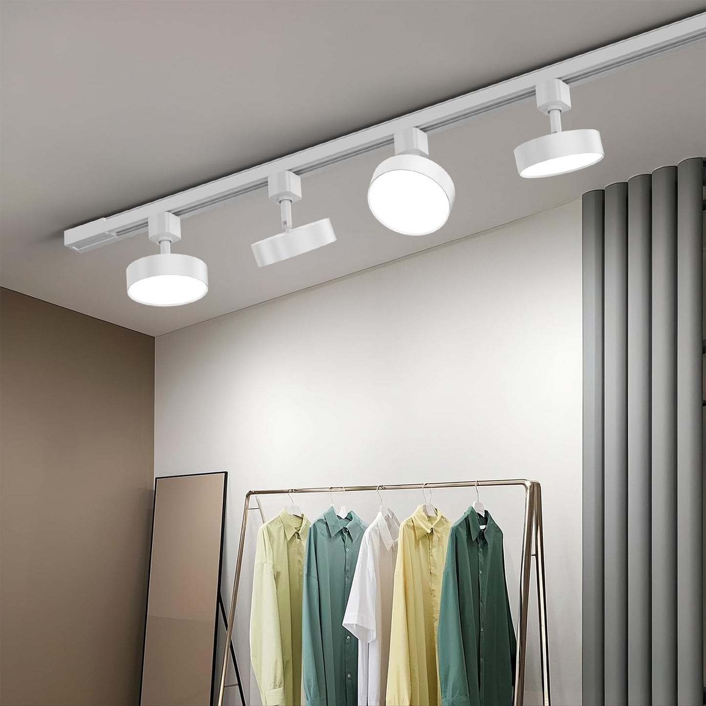 Tuyubee Diffuse Led Track Lighting Heads H Type Track Light Heads Dimmable Kitchen Track Lighting Fixtures Ceiling  Compatible With H Track Rails - Flicker Free Cri90+ 3000K 12W 1000Lm  4 Pack White