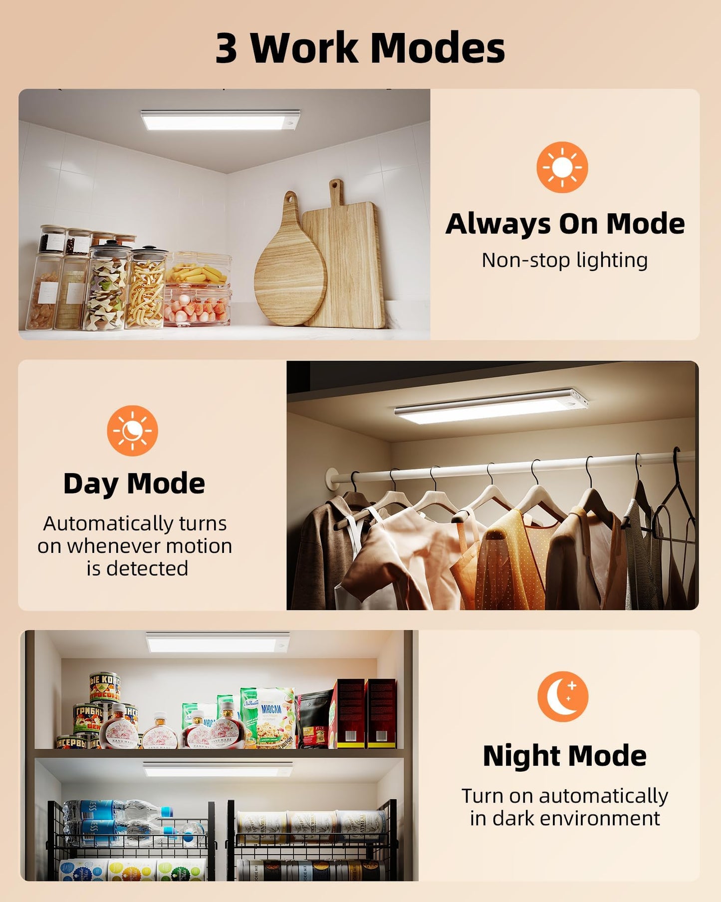 Ezvalo 220Lm Super Bright Under Cabinet Lighting Wireless  5000Mah Rechargeable Battery Motion Sensor Light Indoor  Dimmable Under Counter Lights For Kitchen  3-Inch Ultra-Wide Panel Closet Light