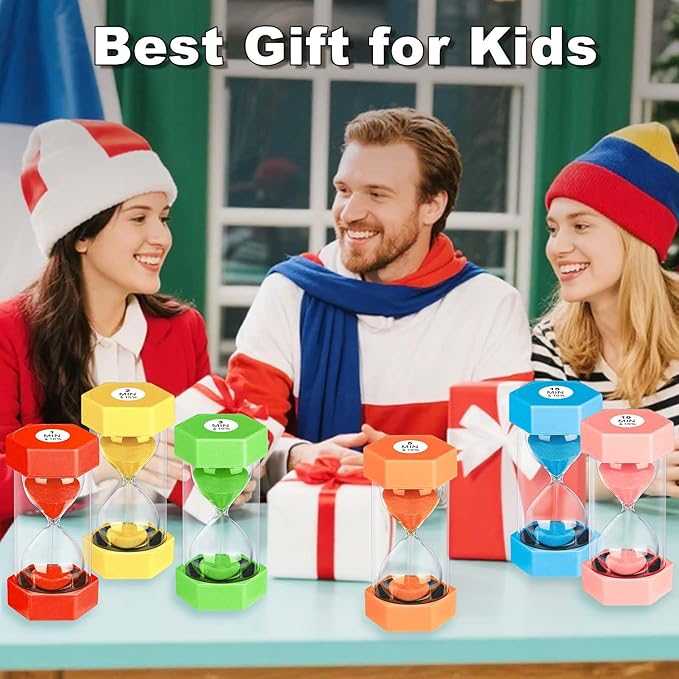 10 Minute Hourglass Sand Timer, Unbreakable Red Hourglass Sand Watch 10 Min, Reloj De Arena 10 Minutos, Colorful Plastic Hour Glass Sandglass for Classroom Games （Red
