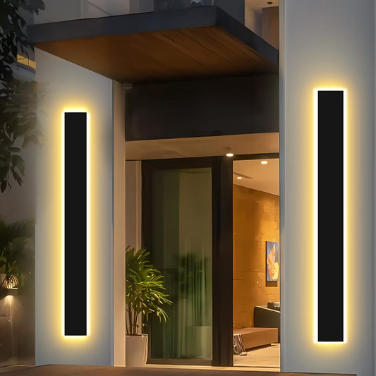 Pedforn 31In Modern Outdoor Wall Light  Ip65 Waterproof Outdoor Wall Sconce  3000K-6000K Dimmable Led Black Garage Lights  Exterior Wall Lighting  Anti-Rust Linear Long Wall Light