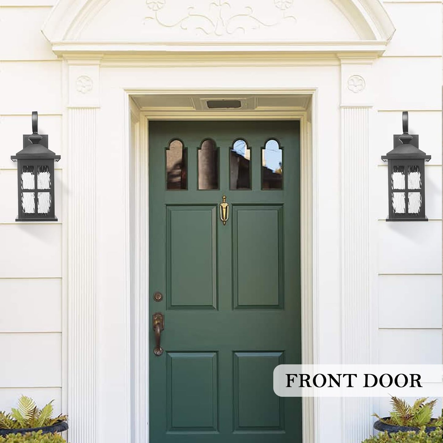 Darkaway Large Outdoor Light Fixtures Wall Mount  21Inch Outside Wall Lights Exterior Lighting Fixture With Water Ripple Glass Outdoor Sconce For House Porch Hallway Garage  2Pack