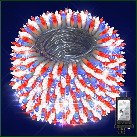 1500 Led 470Ft Christmas String Lights Outdoor  12 Pro Modes And Timer Memory & Brightness  Plug In Waterproof Clear Wire Twinkle Light For For Xmas Yard Tree Wedding Party Decor Red White Blue