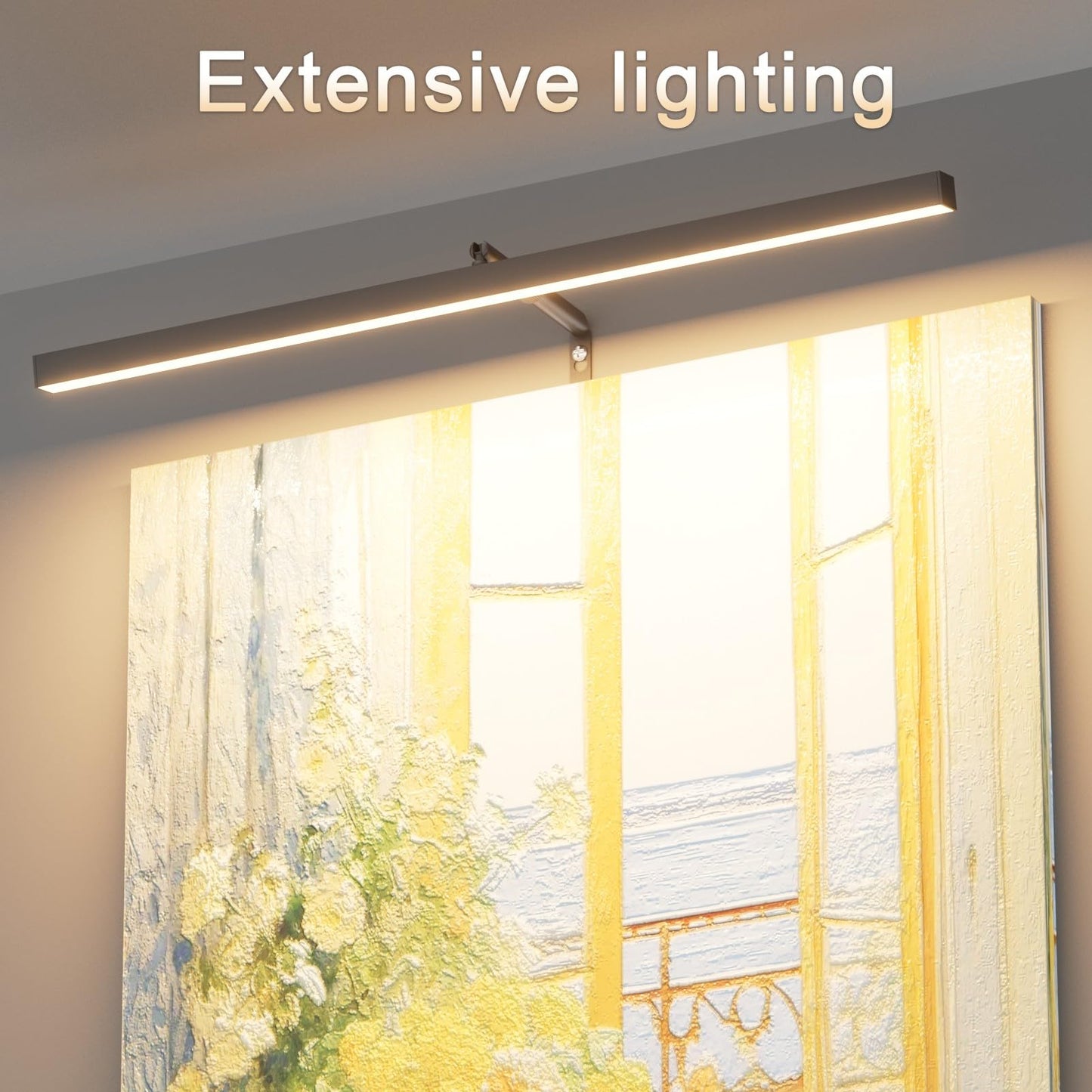 Coinmit 24 Plug In Picture Light For discomfort-reducingtings With Remote Control  9W Led Art Display Lighting For Gallery  Dartboard  Artwork  Black Wall Mounted Picture Frame Light
