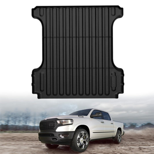 LASFIT 5.7FT Truck Bed Mat for Ram 1500/1500 RHO 2019-2026 & RAM 1500 Classic 2019-2024 Short Bed (5FT7 / 67.4inches) Not for Rambox, All Weather Custom Fit Truck Cargo Bed Liner, Black