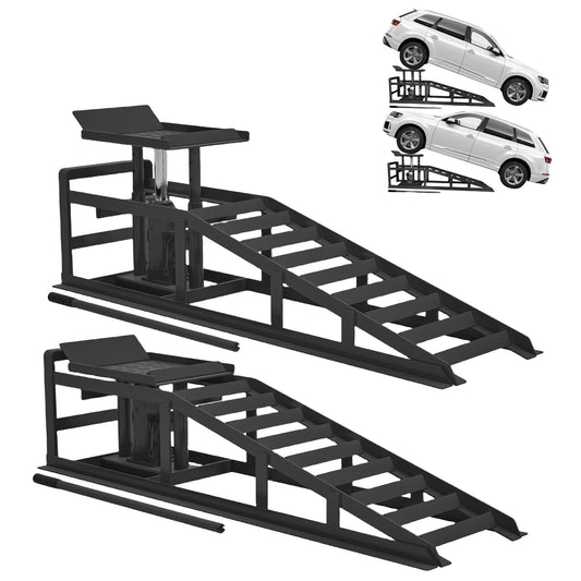 2 Pack Hydraulic Car Ramps 5 T 10000 LBS Low Profile Car Lift Service Ramps Truck Trailer Garage,Height Hydraulic Vehicle