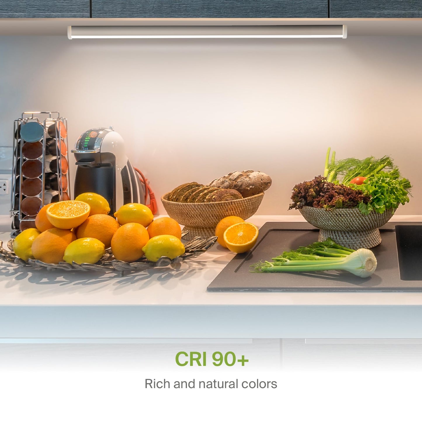 Asd Led Under Cabinet Lighting, 24 Inch Dimmable, Hardwired/Plug-In, 3 Color Levels, White Finish, Model Asd-Ucl-24D12Cc-Wh