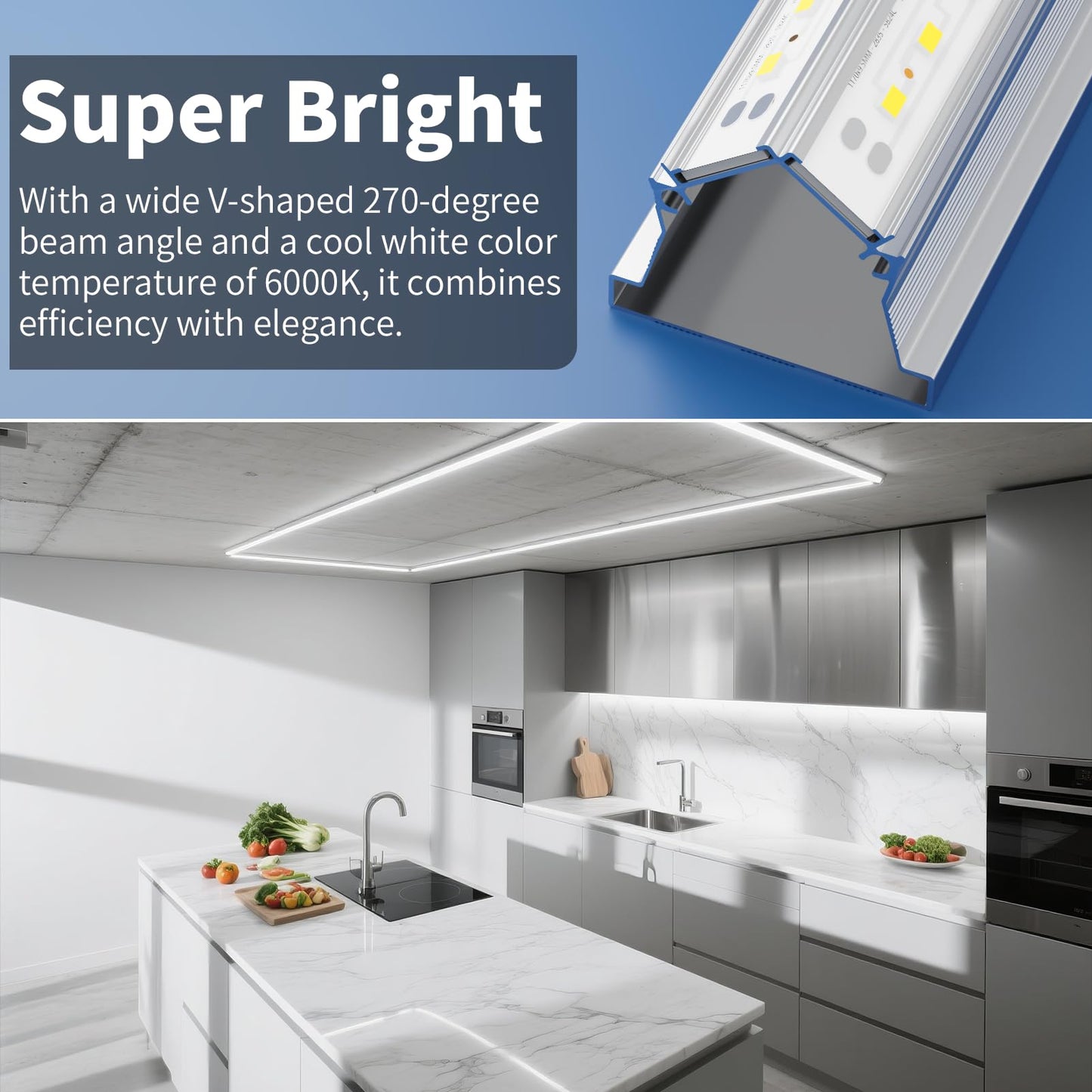 Suslum 4-Pack T8 Led Shop Light 4Ft  42W 6300 Lumen 6000K Cool White  4 Years Warranty  Linkable And Plug And Play Lights For Garage Ceiling Workshop Commercial Lighting