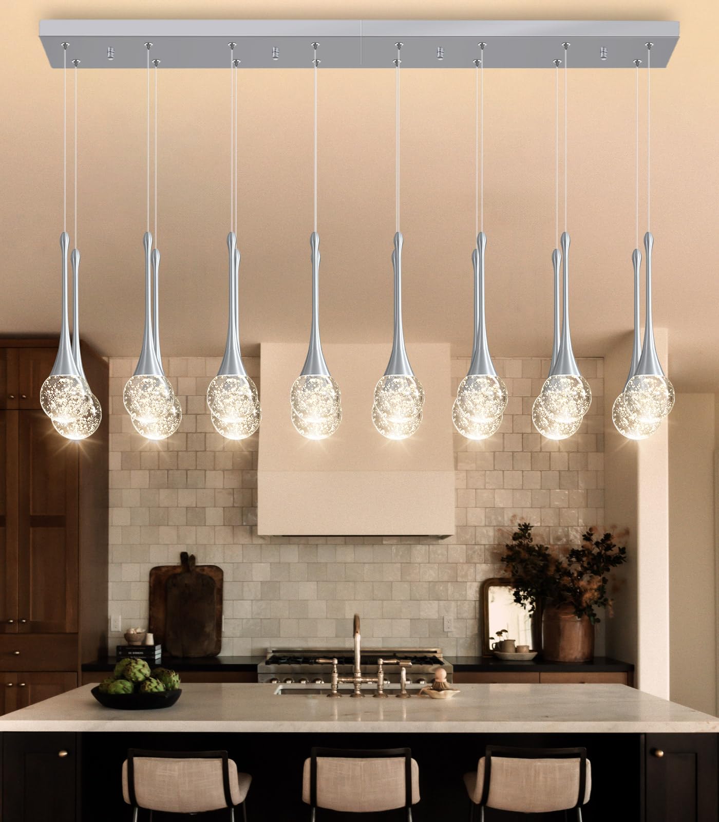 16 Lights Modern Glam Crystal Chandelier For High Ceiling Led Dimmable Pendant Light For Staircase Foyer Enterway Living Room Chandelier Lighting Silver