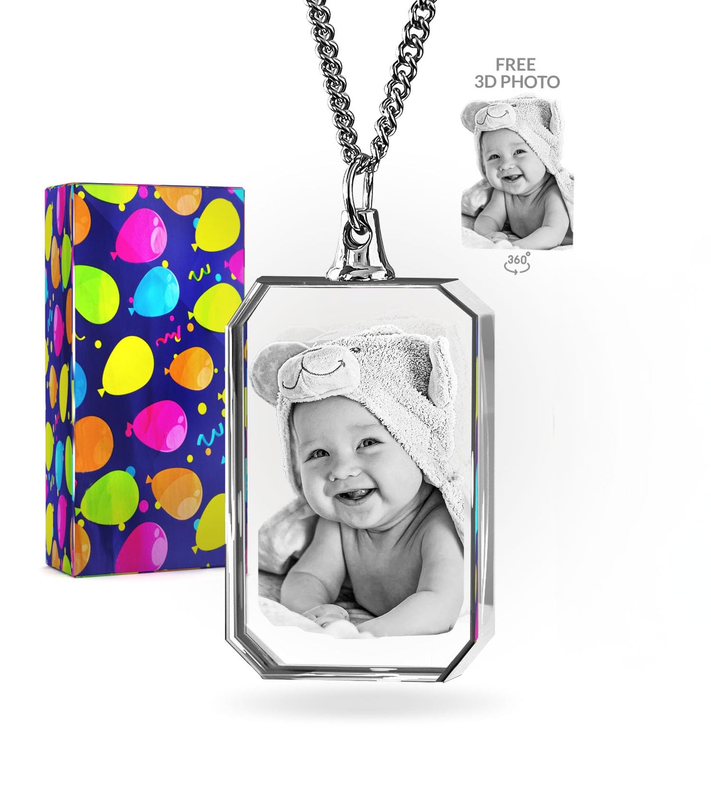 ArtPix 3D Crystal Photo, Personalized Necklace Gift, Customized Gifts for Mom, Women, Wife, Her, Grandma, Great Custom Gifts With Your Own Photo, Memorial Picture Necklace