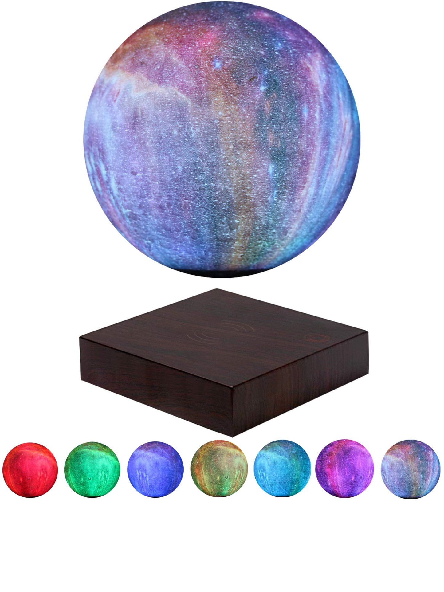 VGAzer Levitating Moon Lamp, 7 Color LED Light, Square Base, Model VA1213, Plastic