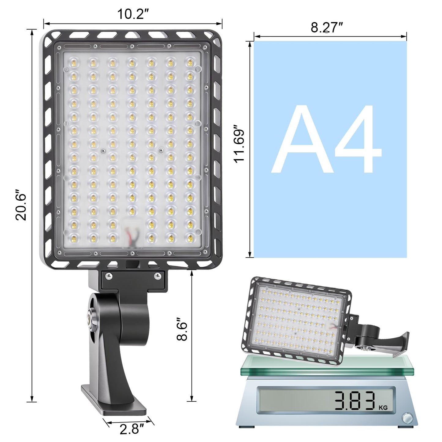 Ledmo 240W Led Parking Lot Light Outdoor Dusk To Dawn Parking Lot Lighting With Adjustable Arm Mount 37000Lm Ip65 Led Street Commercial Area Lights For Yard Sport Barn Shop 5000K