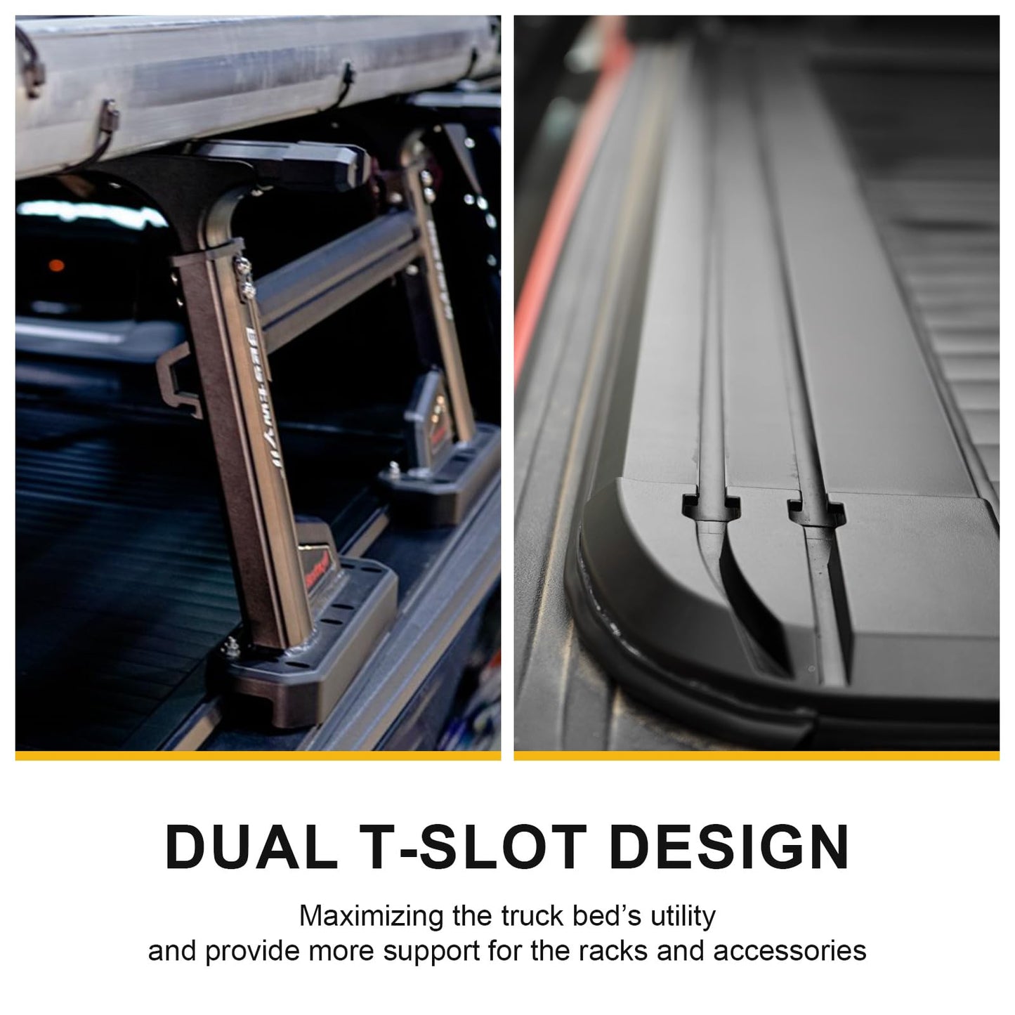 ONINE Pull-Lock-Go Low Profile Retractable Hard Tonneau Cover Custom fit 2020-2026 Jeep Gladiator JT 5ft Bed(60.3"), Dual T-Slot Design Compatible for Roof Racks and Crossbars