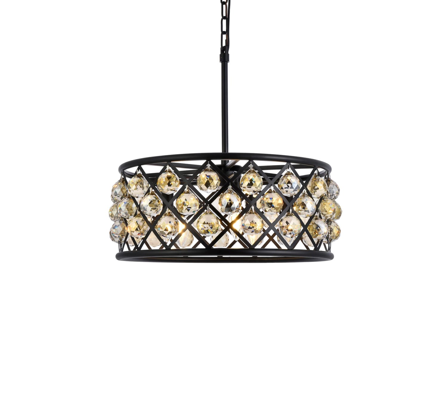 Elegant Lighting 5-Light Pendant Lamp, 20in Depth x 9in Height, Metal, Mocha Brown Finish, Model 1214D20MB-GT/RC, Golden Teak