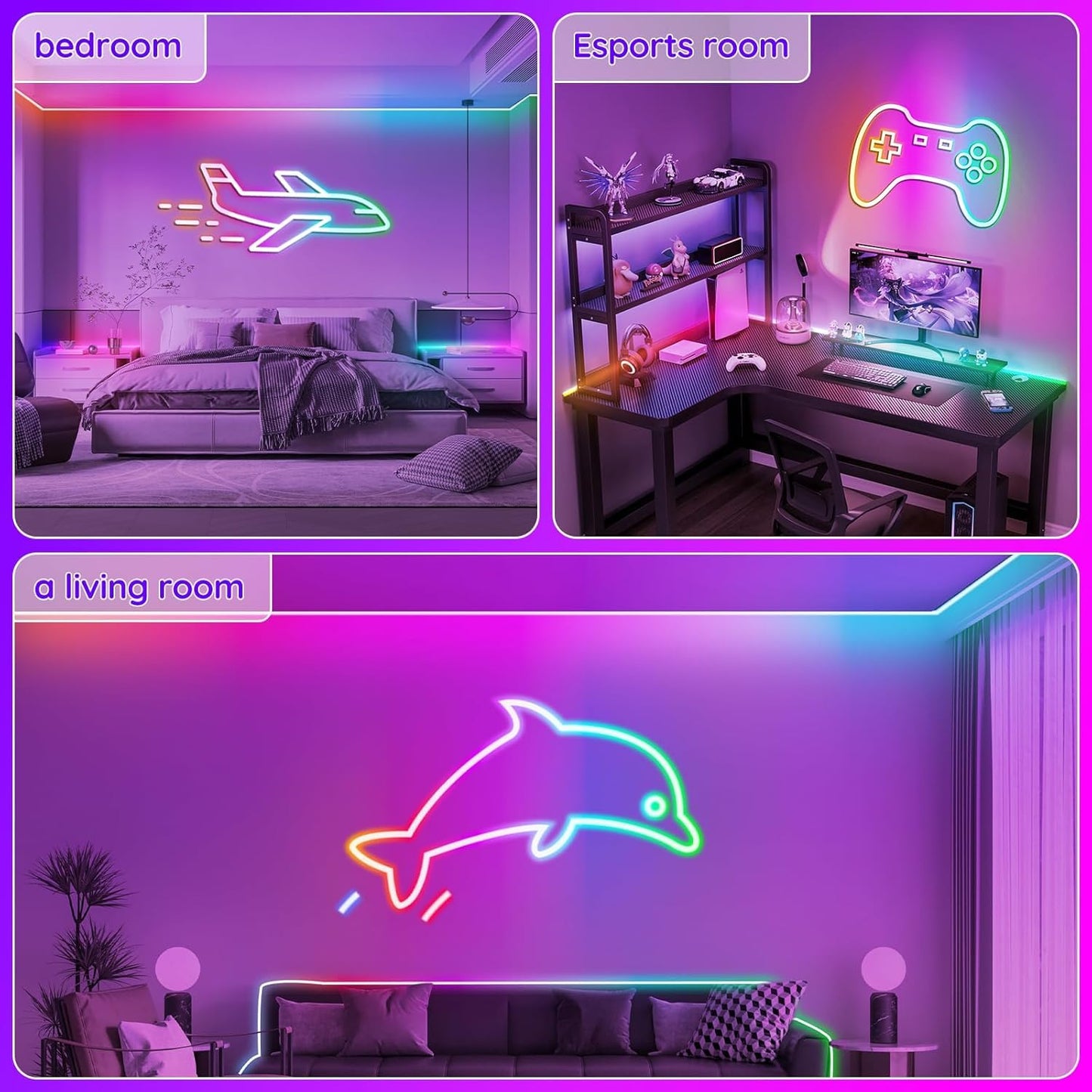 100Ftneon Rope Lights Flexible Led Rope Lights Control With App/Remote Multiple Modes Rope Lights Ip65 Outdoor Rgb Led Neons Light Waterproof