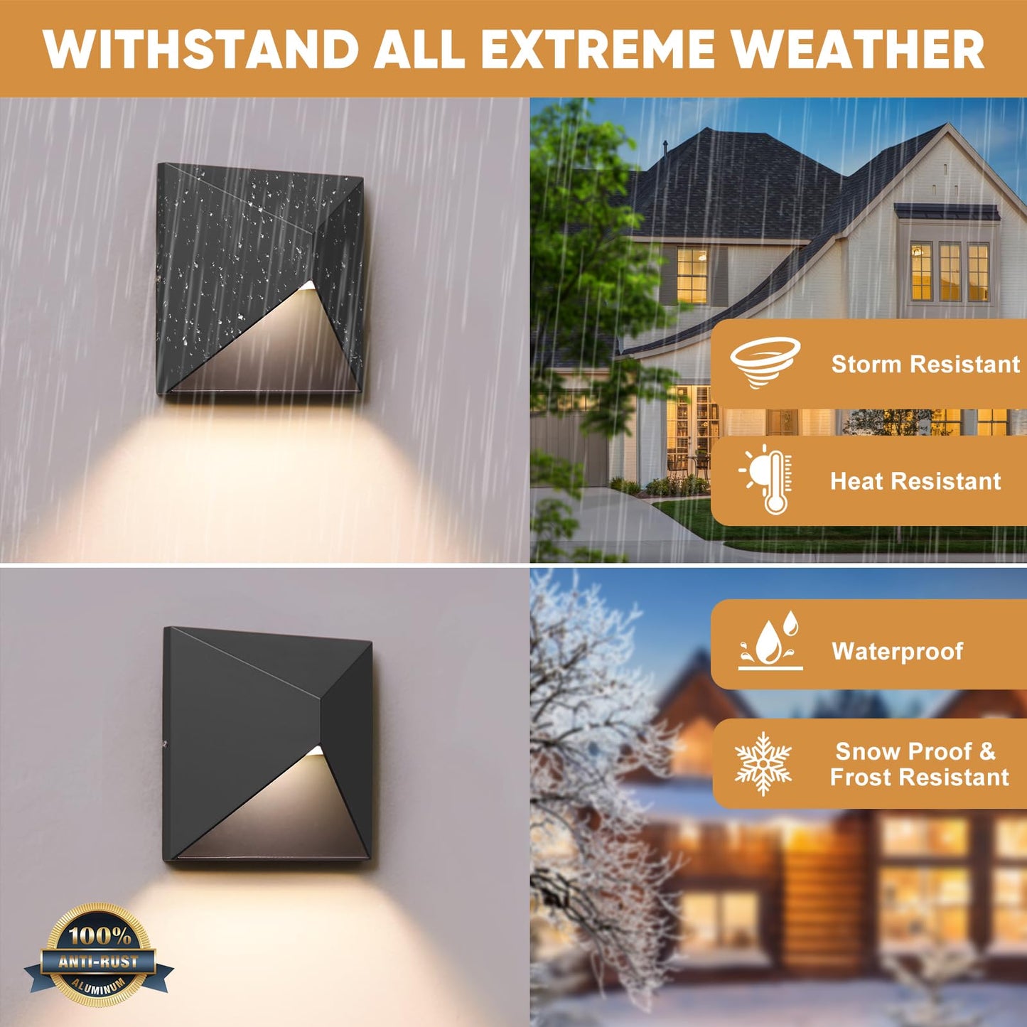 Qqcherry Outdoor Light Fixture Wall Mount  8W Led Exterior Lighting Fixtures For Outside  Modern Front Porch Lights  Waterproof Black Wall Sconce For House  Patio  Garage  Doorway  Entryway