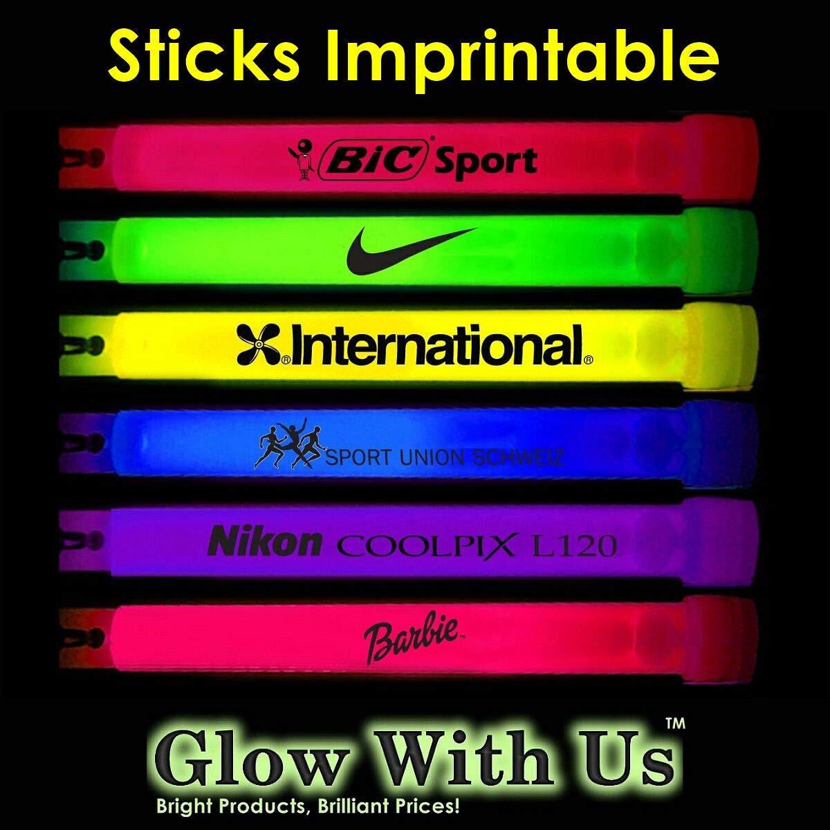 Glow With Us Glow Sticks - 1200 Bulk Blue Light Sticks, 6” Industrial Grade, 12-14 Hrs Glow, 3-Year Shelf Life