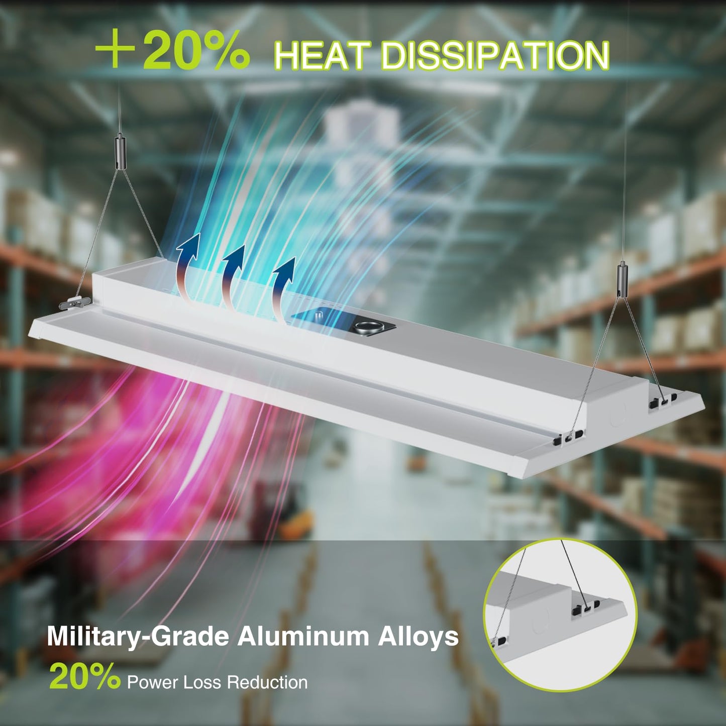 Led Linear High Bay Shop Light With Motion Sensor 300W  Larger Central Lighting Area  45000Lm  120-277V  0-10V  5000K  Commercial Linear High Bay Led Shop Lights For Warehouse Industrial Garage   Ul