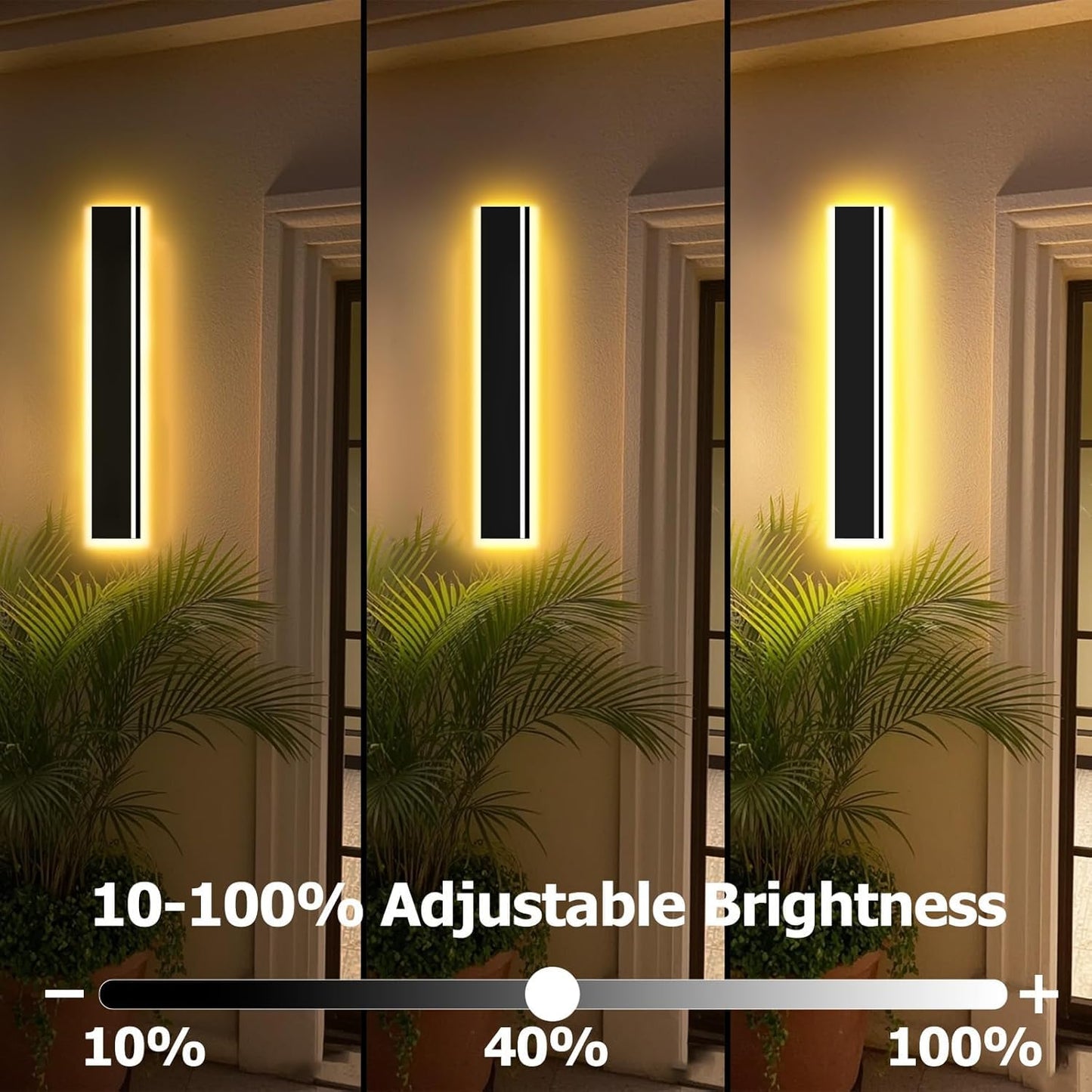 Picico 59In Modern Outdoor Lights 4.33 Inch Wide Ip65 Waterproof Long Exterior Light Fixtures Wall Mount Dimmable Linear Outdoor Led Wall Sconce Outside Lighting For Garage Front Door