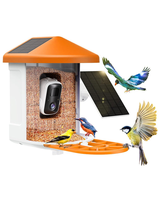 HARYMOR Bird Feeder with Camera with AI Identify Birds Species Solar Panel, Live View, Instant Arrival Alerts