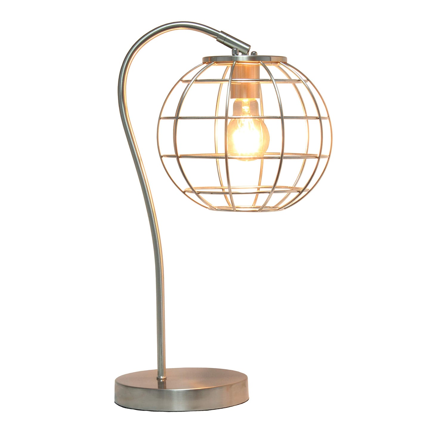 Elegant Designs LT2068-BSN Metal Table Desk Lamp, Brushed Nickel Finish