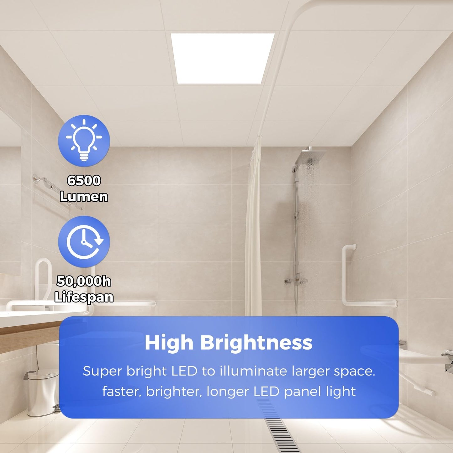 Aikvsxer 18 Pack 2X2 Led Flat Panel Light  Flush Mount Ceiling Light Kitchen Lighting Fixtures Bright 6500Lm 0-10V Dimmable Switchable 3000K/4000K/5000K/5700K/6500K  30W/35W/40W/45W/50W