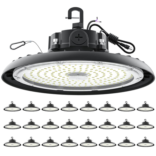 Led High Bay Lights 180W Ufo Shop Lights 32400 Lm 6000K Ip65 Commercial Bay Lighting Fixture 5Ft Cable Plug & Play For Warehouse Factory Garage Workshop Barn 24 Pack